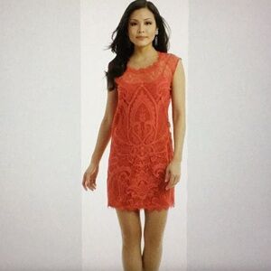 NICOLE MILLER  x ARTELIEAR Abby Placement Lace Dress Tomato Girl Aesthetic Sz S